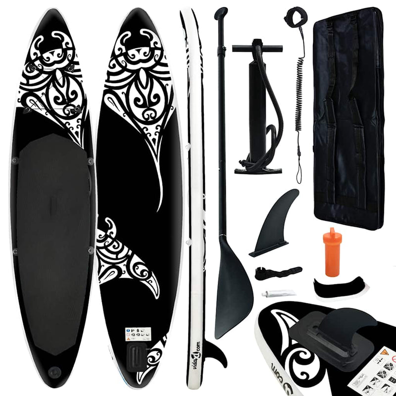 Afbeelding laden in galerijviewer, Vidaxl stand up paddleboardset opblaasbaar 320x76x15 cm zwart
