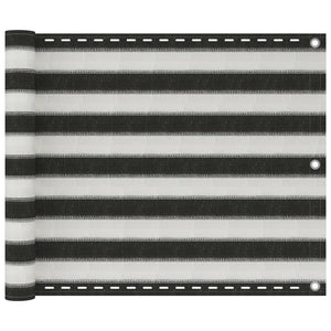 Vidaxl balkonscherm 75x500 cm hdpe antracietkleurig en wit