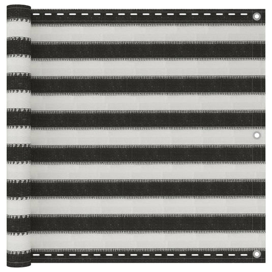 Vidaxl balkonscherm 90x500 cm hdpe antracietkleurig en wit