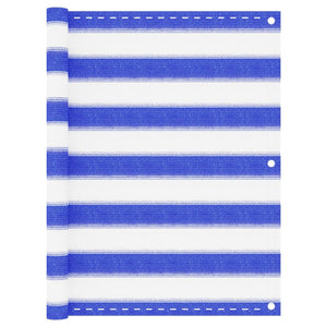 Vidaxl balkonscherm 75x400 cm hdpe blauw en wit