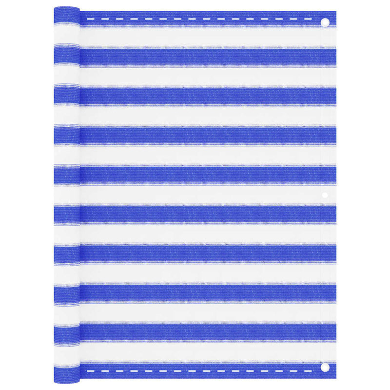 Afbeelding laden in galerijviewer, Vidaxl balkonscherm 120x300 cm hdpe blauw en wit
