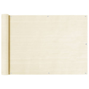 Vidaxl balkonscherm 75x500 cm hdpe crèmekleurig