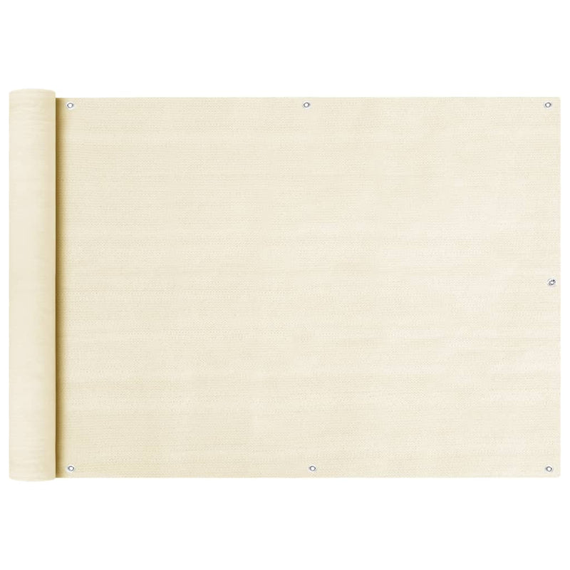 Afbeelding laden in galerijviewer, Vidaxl balkonscherm 75x500 cm hdpe crèmekleurig
