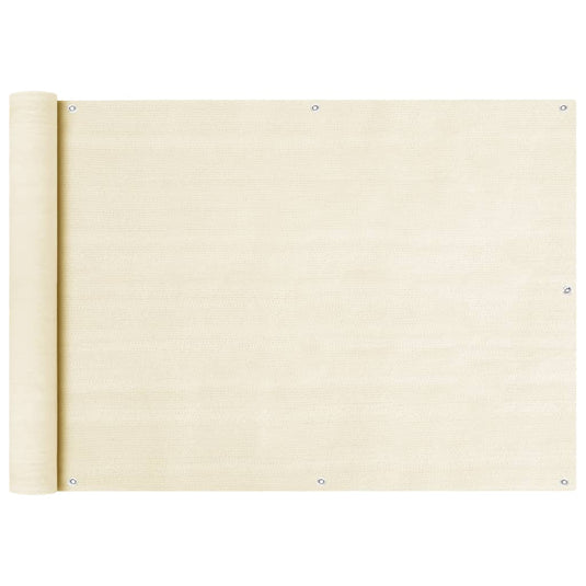Vidaxl balkonscherm 75x500 cm hdpe crèmekleurig