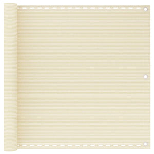 Vidaxl balkonscherm 90x300 cm hdpe crèmekleurig