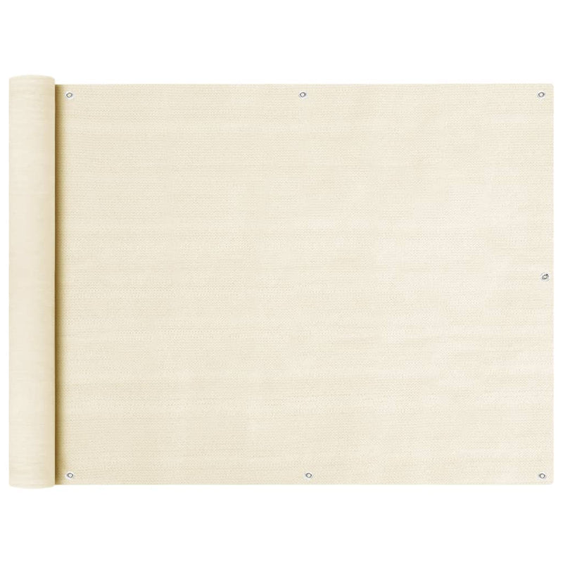 Afbeelding laden in galerijviewer, VidaXL Balkonscherm 90x300 cm HDPE crèmekleurig
