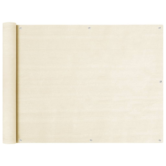 VidaXL Balkonscherm 90x300 cm HDPE crèmekleurig