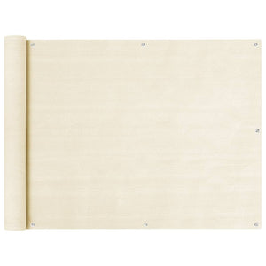 Vidaxl balkonscherm 90x500 cm hdpe crèmekleurig