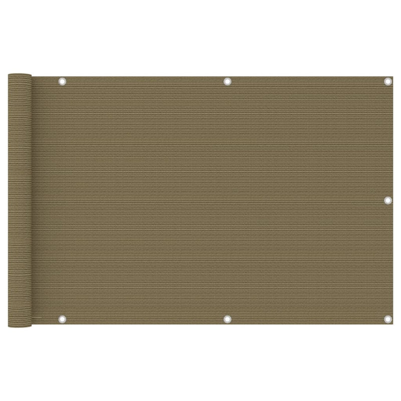 Afbeelding laden in galerijviewer, VidaXL Balkonscherm 90x500 cm HDPE taupe

