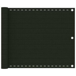 Vidaxl balkonscherm 75x600 cm hdpe donkergroen