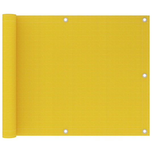 Vidaxl balkonscherm 75x600 cm hdpe geel