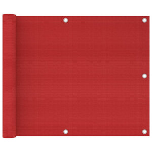 Vidaxl balkonscherm 75x300 cm hdpe rood