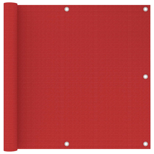 Vidaxl balkonscherm 90x300 cm hdpe rood