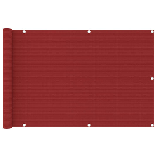 Vidaxl balkonscherm 90x400 cm hdpe rood