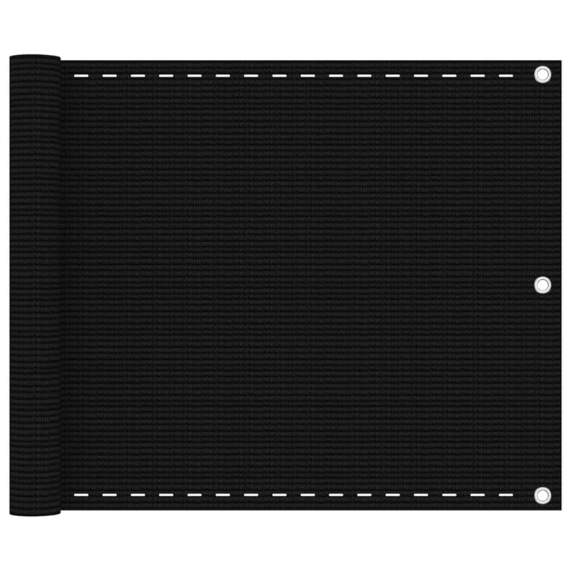 Afbeelding laden in galerijviewer, Vidaxl balkonscherm 75x500 cm hdpe zwart
