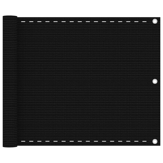 Vidaxl balkonscherm 75x600 cm hdpe zwart