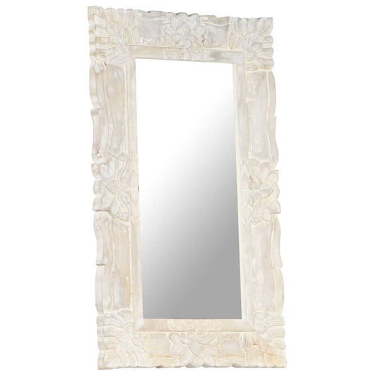 Vidaxl spiegel 80x50 cm massief mangohout wit