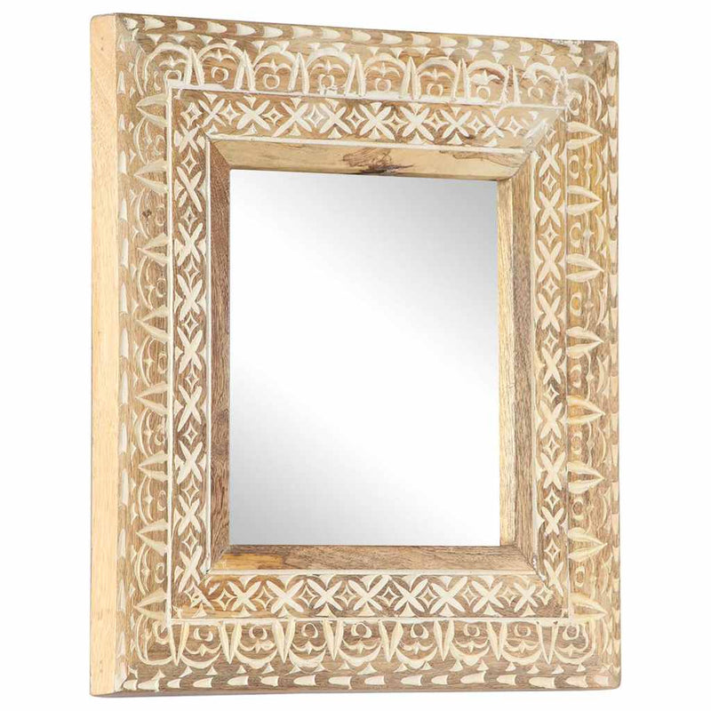 Afbeelding laden in galerijviewer, Vidaxl spiegel handgesneden 50x50x2,6 cm massief mangohout
