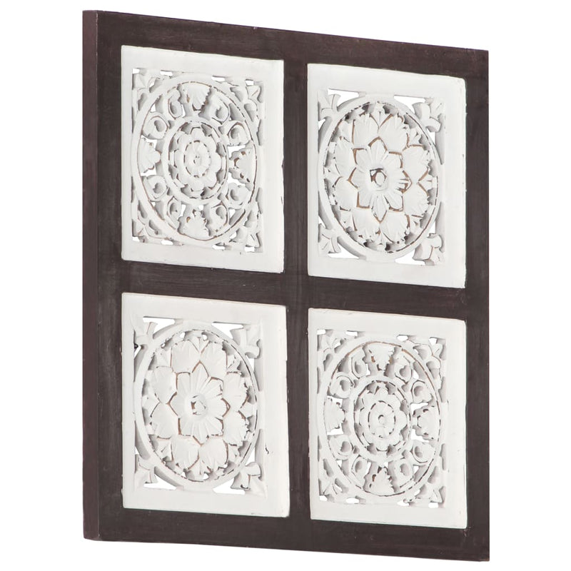 Afbeelding laden in galerijviewer, Vidaxl wandpaneel handgesneden 40x40x1,5 cm mdf bruin en wit

