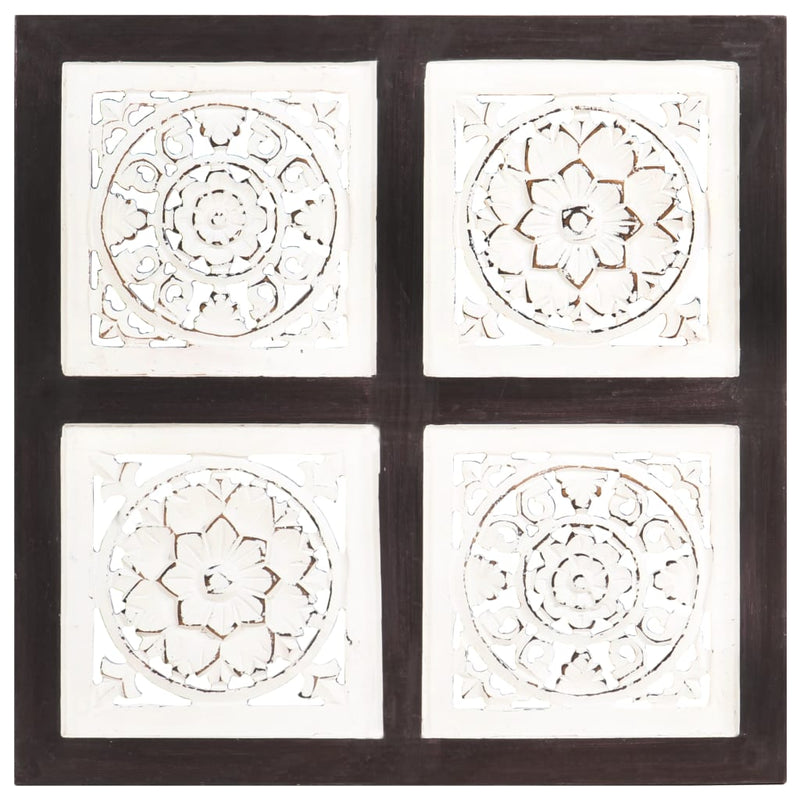 Afbeelding laden in galerijviewer, Vidaxl wandpaneel handgesneden 40x40x1,5 cm mdf bruin en wit
