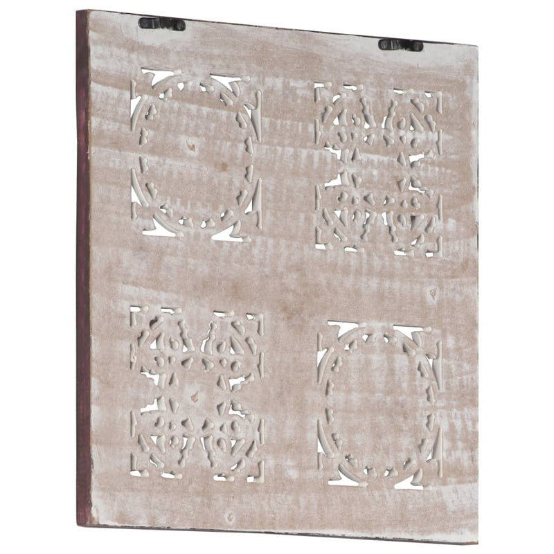 Afbeelding laden in galerijviewer, Vidaxl wandpaneel handgesneden 40x40x1,5 cm mdf bruin en wit
