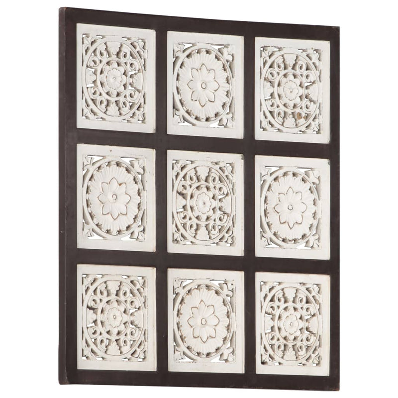 Afbeelding laden in galerijviewer, Vidaxl wandpaneel handgesneden 60x60x1,5 cm mdf bruin en wit
