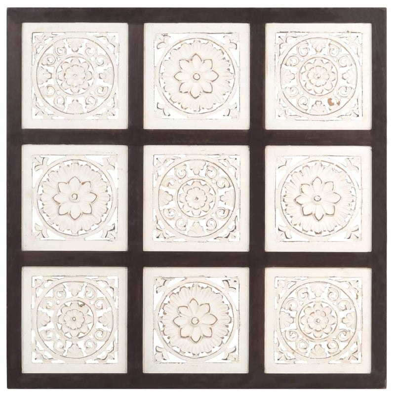 Afbeelding laden in galerijviewer, Vidaxl wandpaneel handgesneden 60x60x1,5 cm mdf bruin en wit
