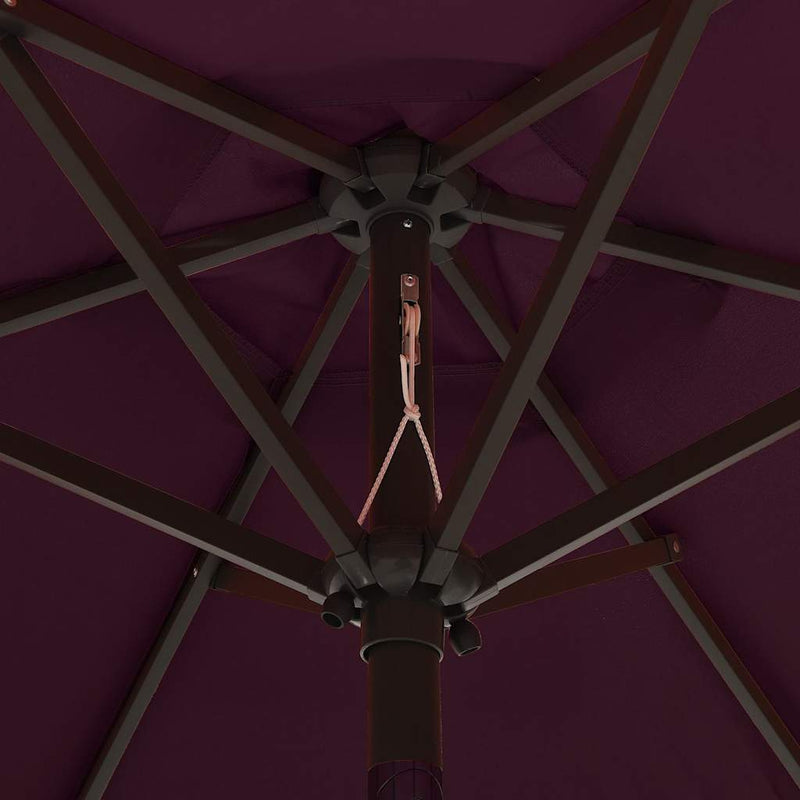Afbeelding laden in galerijviewer, Vidaxl parasol met led-verlichting 200x211 cm aluminium bordeauxrood
