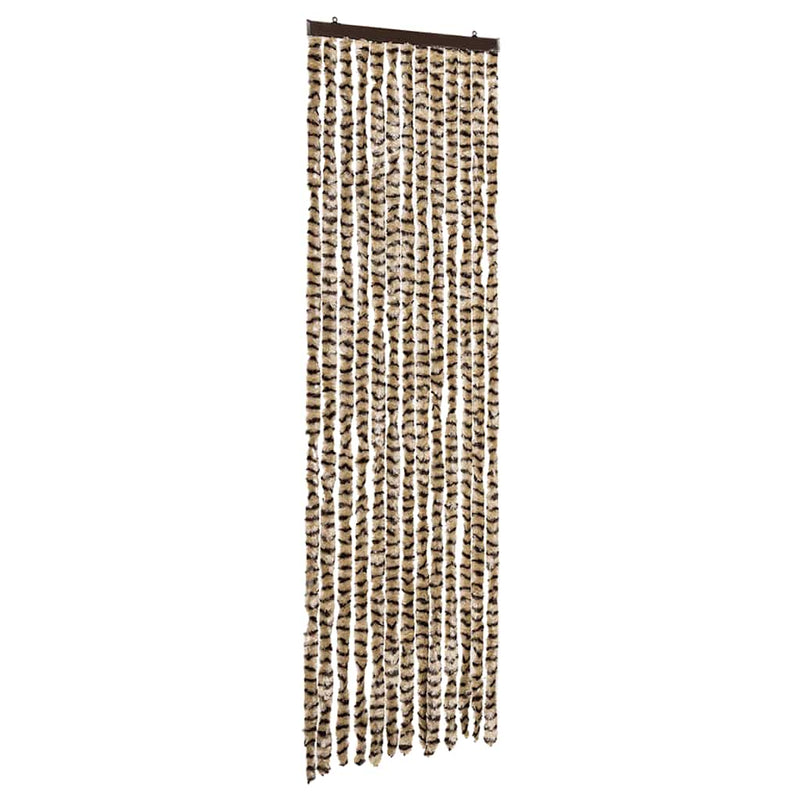 Afbeelding laden in galerijviewer, Vidaxl vliegengordijn 56x185 cm chenille beige en bruin
