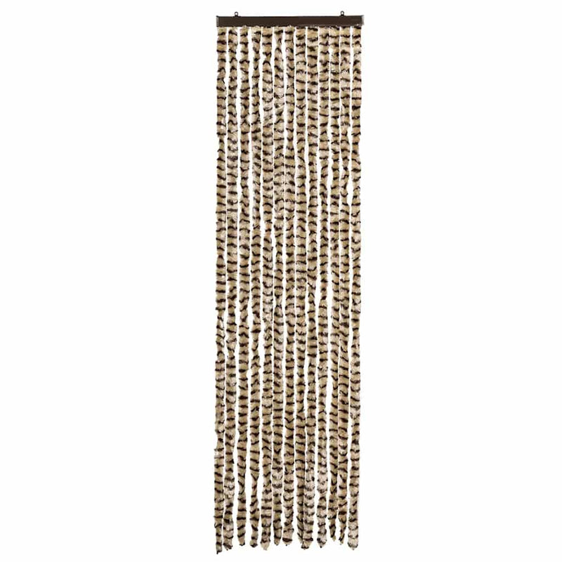 Afbeelding laden in galerijviewer, Vidaxl vliegengordijn 56x185 cm chenille beige en bruin
