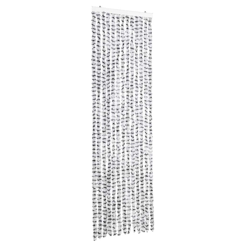 Afbeelding laden in galerijviewer, Vidaxl vliegengordijn 56x185 cm chenille licht- en donkergrijs
