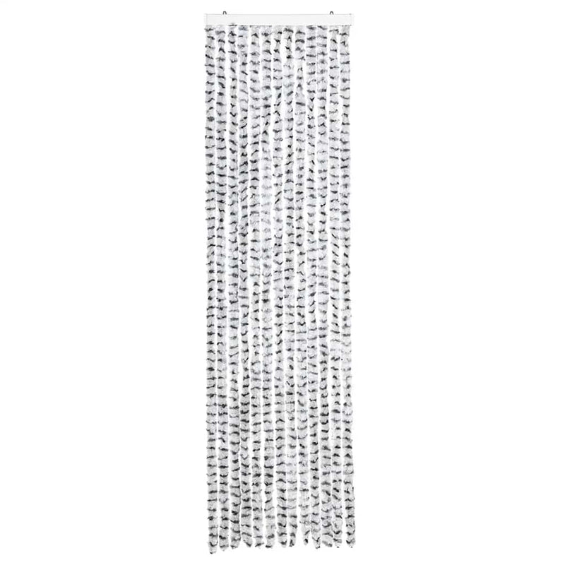 Afbeelding laden in galerijviewer, Vidaxl vliegengordijn 56x185 cm chenille licht- en donkergrijs
