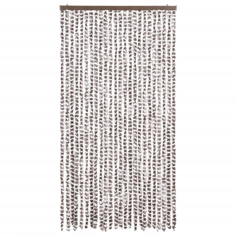 Afbeelding laden in galerijviewer, Vidaxl vliegengordijn 100x220 cm chenille taupe en wit
