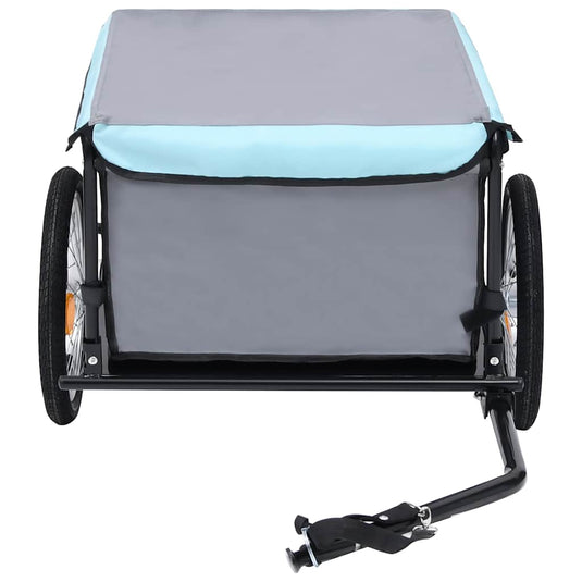 Vidaxl fietstrailer 65 kg grijs en blauw