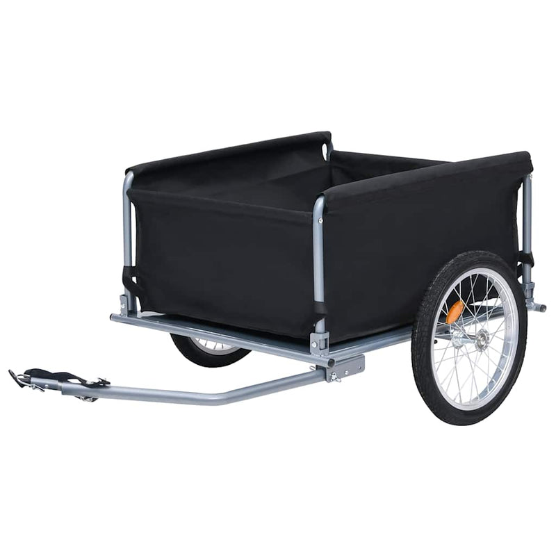 Afbeelding laden in galerijviewer, Vidaxl fietstrailer 65 kg zwart en grijs
