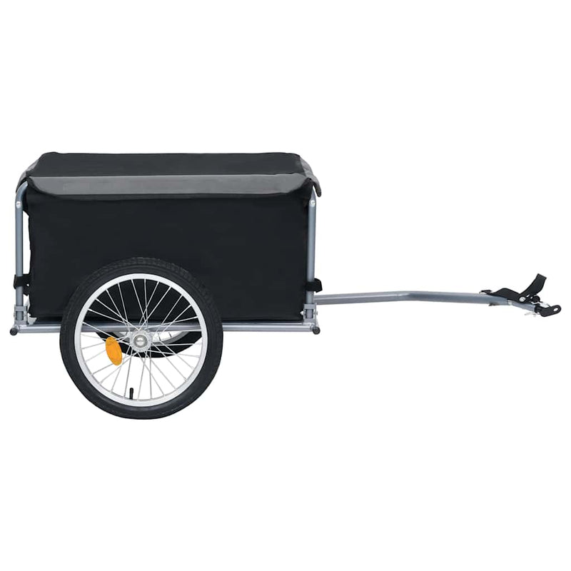 Afbeelding laden in galerijviewer, Vidaxl fietstrailer 65 kg zwart en grijs
