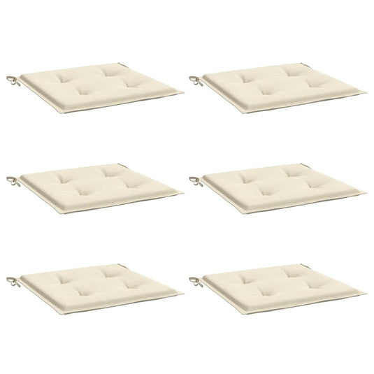 Vidaxl tuinstoelkussens 6 st 40x40x4 cm oxford stof crèmekleurig