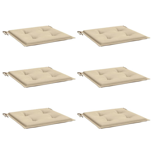 Vidaxl tuinstoelkussens 6 st 40x40x4 cm oxford stof beige