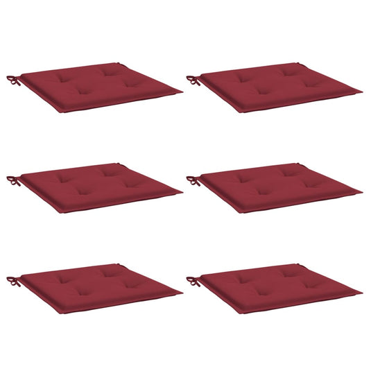 Vidaxl tuinstoelkussens 6 st 40x40x4 cm oxford stof wijnrood