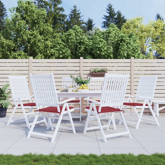 Vidaxl tuinstoelkussens 6 st 40x40x4 cm oxford stof wijnrood