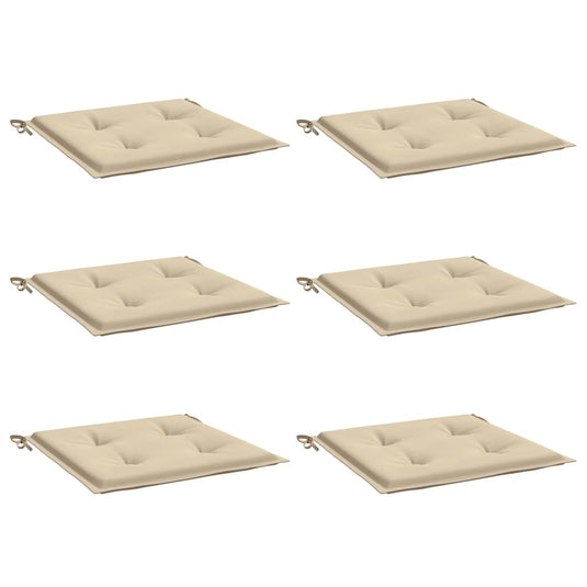 Vidaxl tuinstoelkussens 6 st 50x50x4 cm oxford stof beige