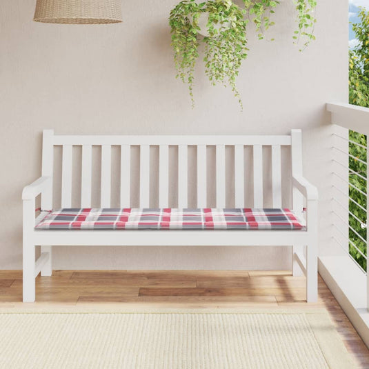 Vidaxl tuinbankkussen 150x50x3 cm oxford stof ruitpatroon rood
