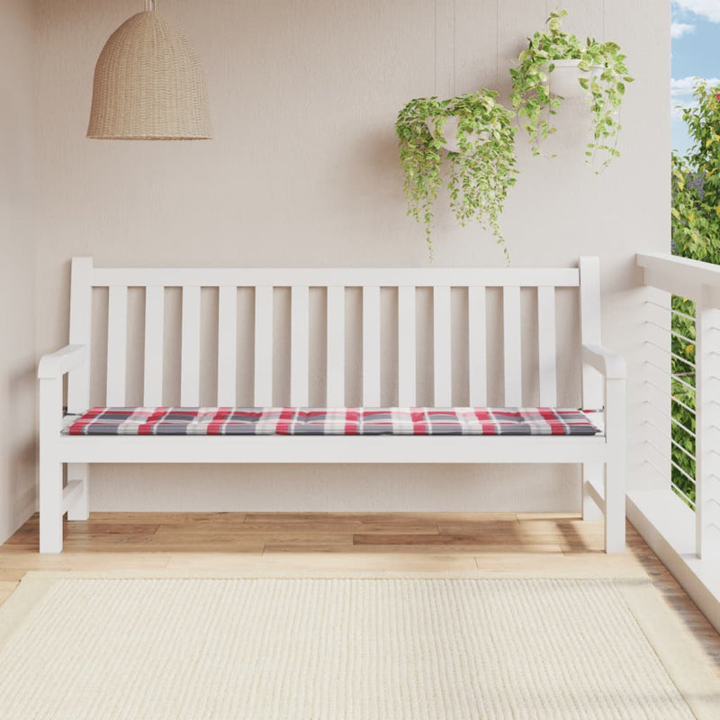 Afbeelding laden in galerijviewer, Vidaxl tuinbankkussen 200x50x4 cm oxford stof ruitpatroon rood

