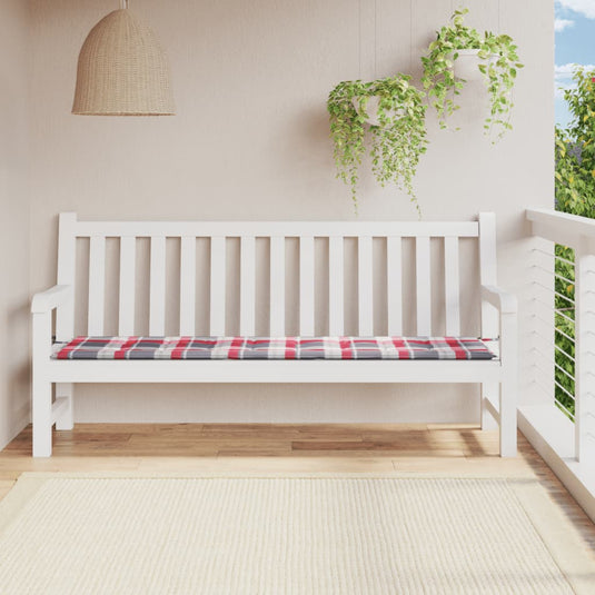 Vidaxl tuinbankkussen 200x50x4 cm oxford stof ruitpatroon rood
