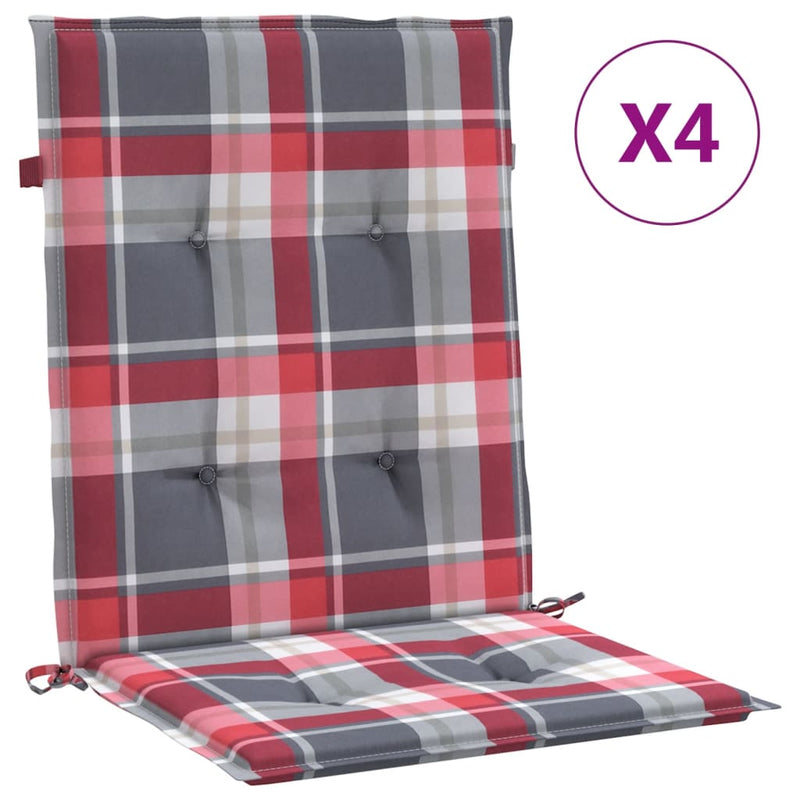 Afbeelding laden in galerijviewer, Vidaxl tuinstoelkussens 4 st 100x50x3 cm oxford stof ruitpatroon rood
