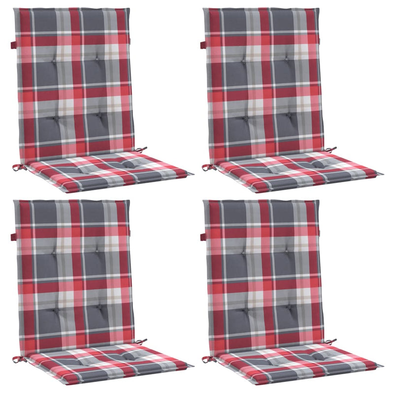 Afbeelding laden in galerijviewer, Vidaxl tuinstoelkussens 4 st 100x50x3 cm oxford stof ruitpatroon rood

