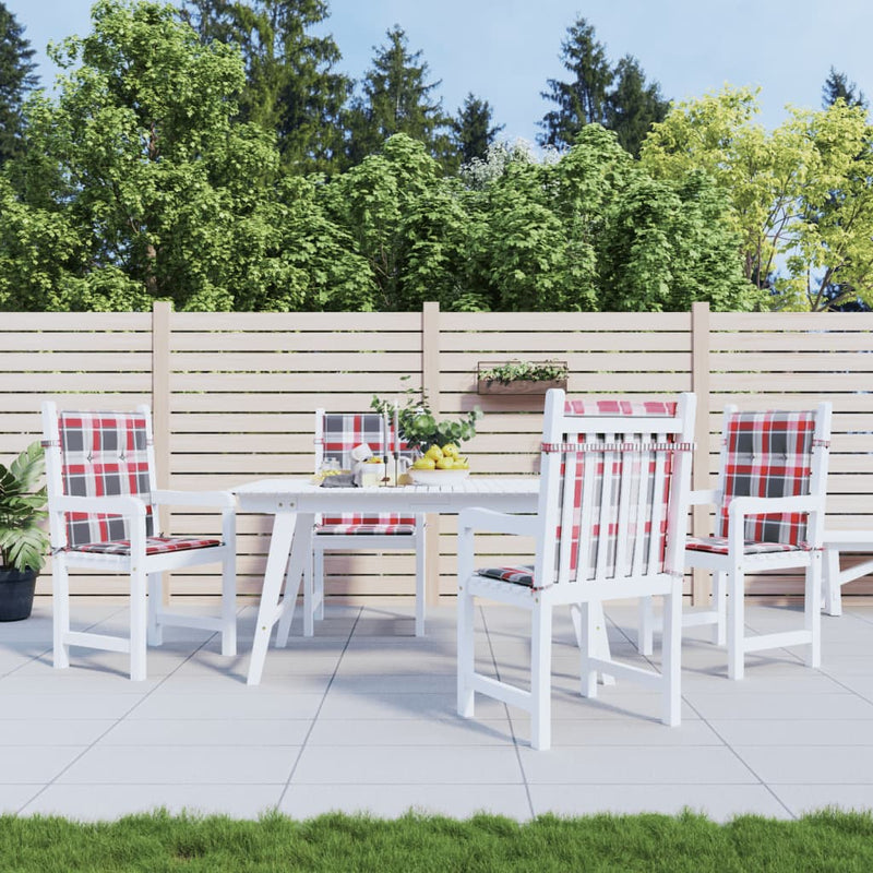 Afbeelding laden in galerijviewer, Vidaxl tuinstoelkussens 4 st 100x50x3 cm oxford stof ruitpatroon rood
