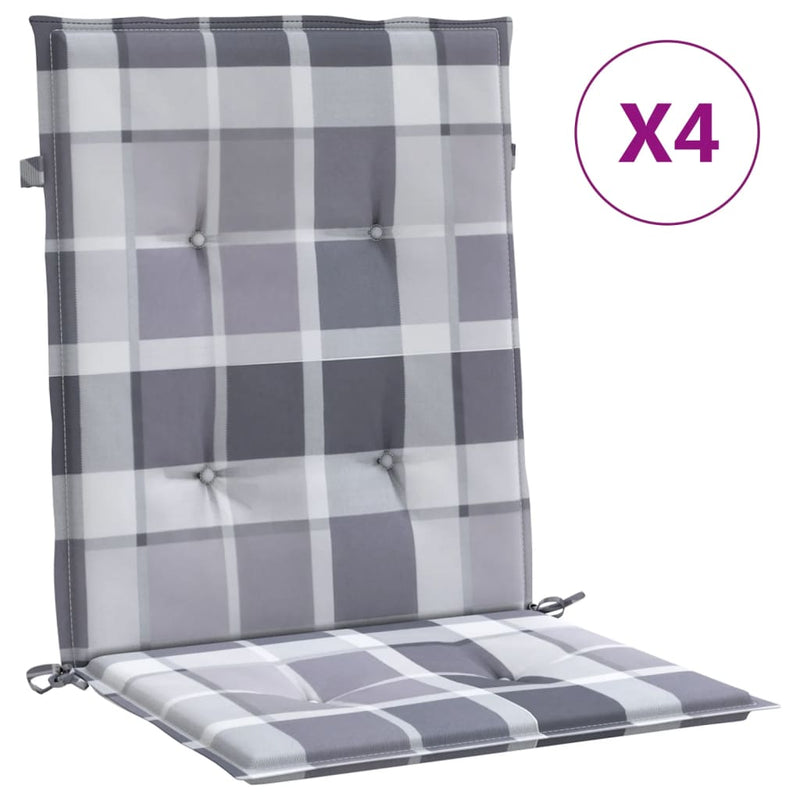 Afbeelding laden in galerijviewer, Vidaxl tuinstoelkussens 4 st 100x50x3 cm oxford stof ruitpatroon grijs
