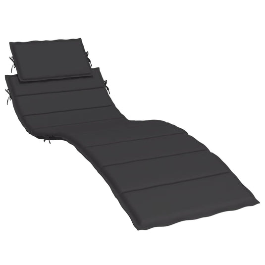 Vidaxl ligbedkussen 186x58x4 cm oxford stof zwart