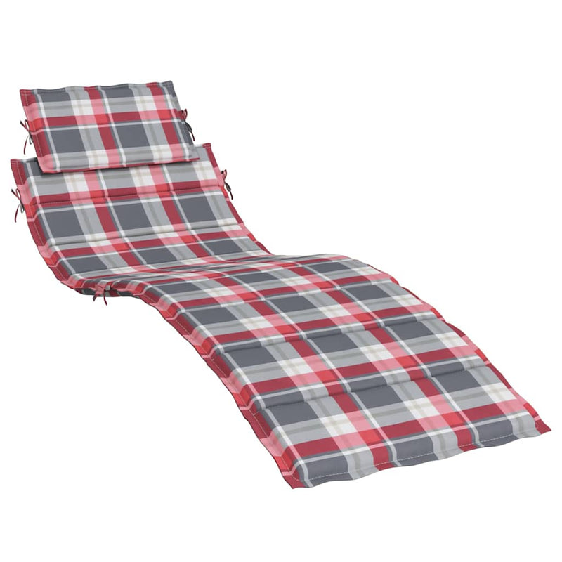 Afbeelding laden in galerijviewer, Vidaxl ligbedkussen 186x58x4 cm oxford stof ruitpatroon rood
